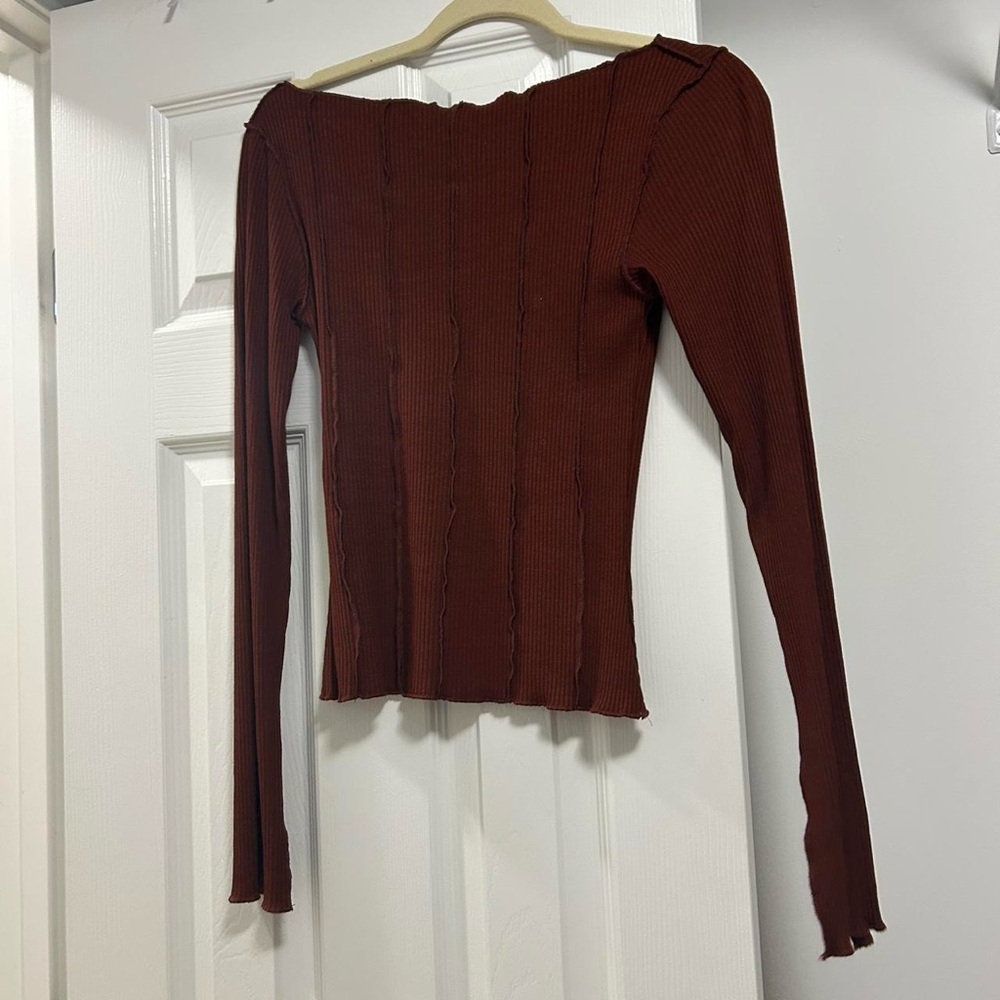 Nasty Gal Maroon Long Sleeve Tee